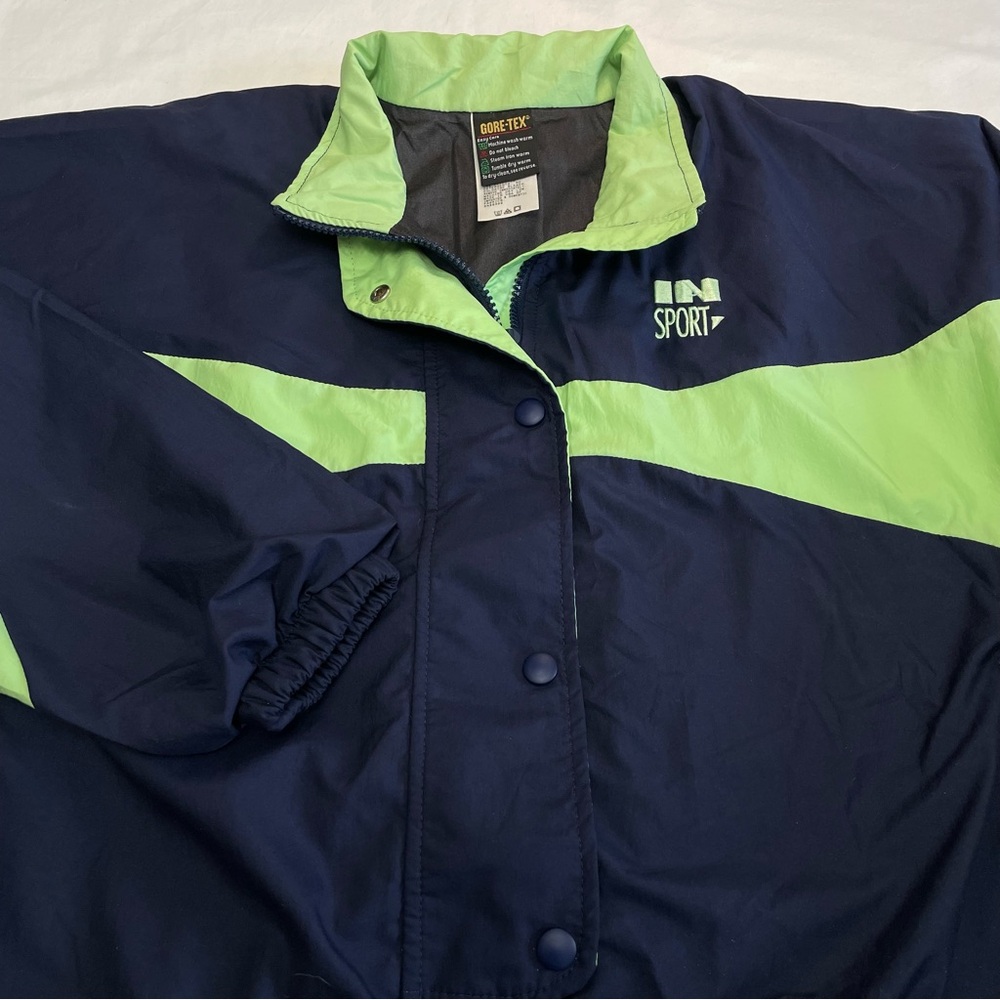 Vintage GORE-TEX Jacket IN Sport Navy Blue Lime Green Retro 90’s Men’s Large